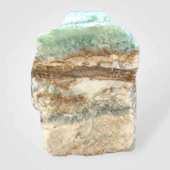 Large Caribbean Calcite, Rough Crystal Freeform, Pistachio Calcite, Raw Stone - Picture 3 of 16